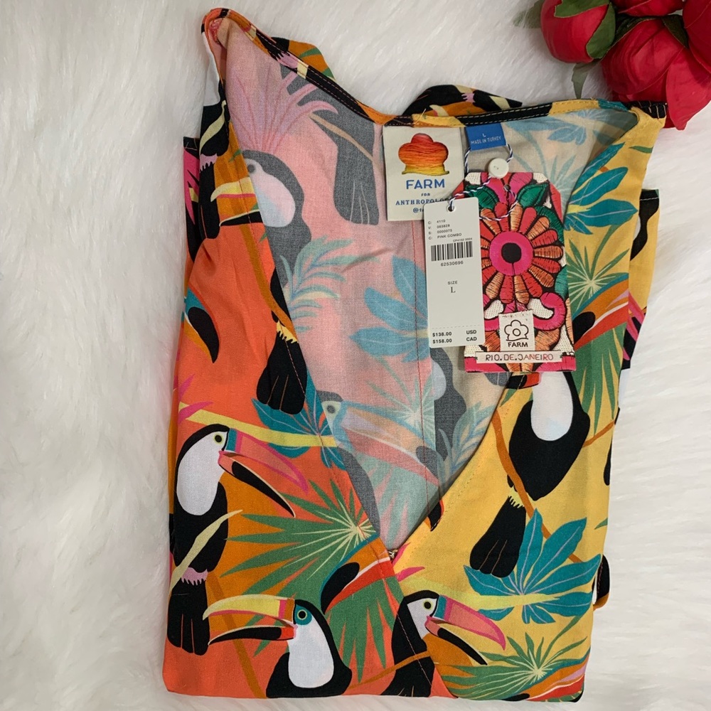 Farm rio toucan rainforest wrap blouse - Picture 6 of 10